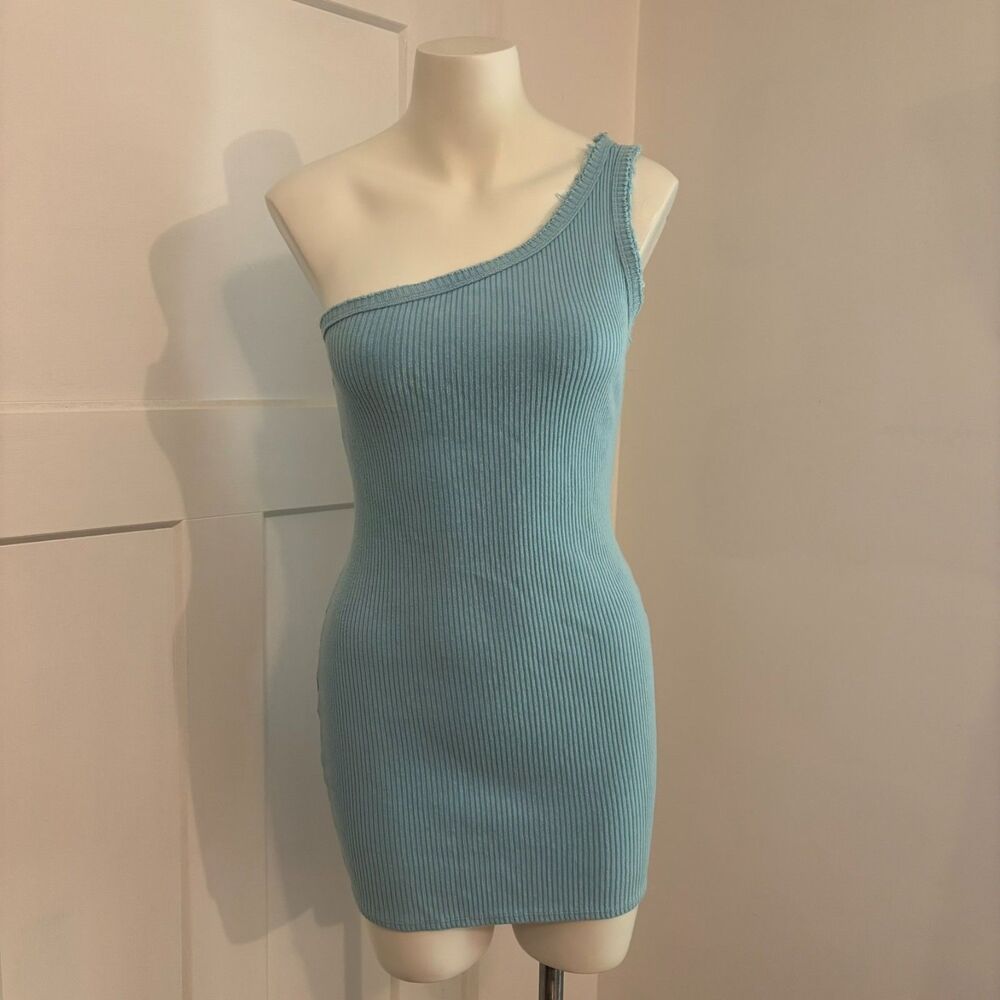 Urban Outfitters size Medium Ribbed One Shoulder Distressed Y2K Mini Dress